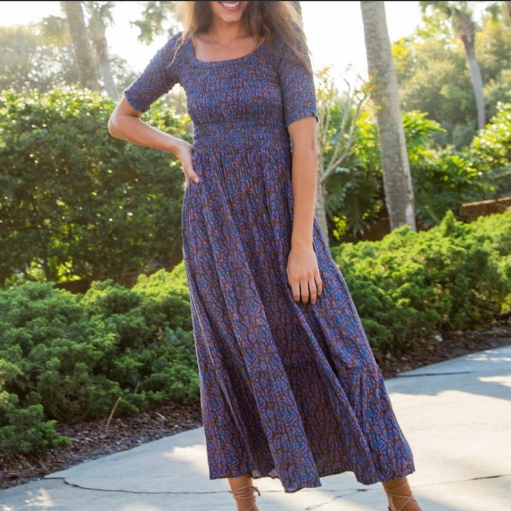 Smocked Boho Midi Dress